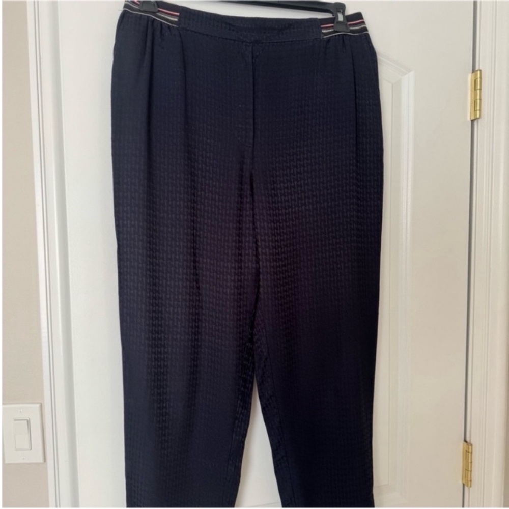 Anthropologie Navy Textured Women's Trousers M